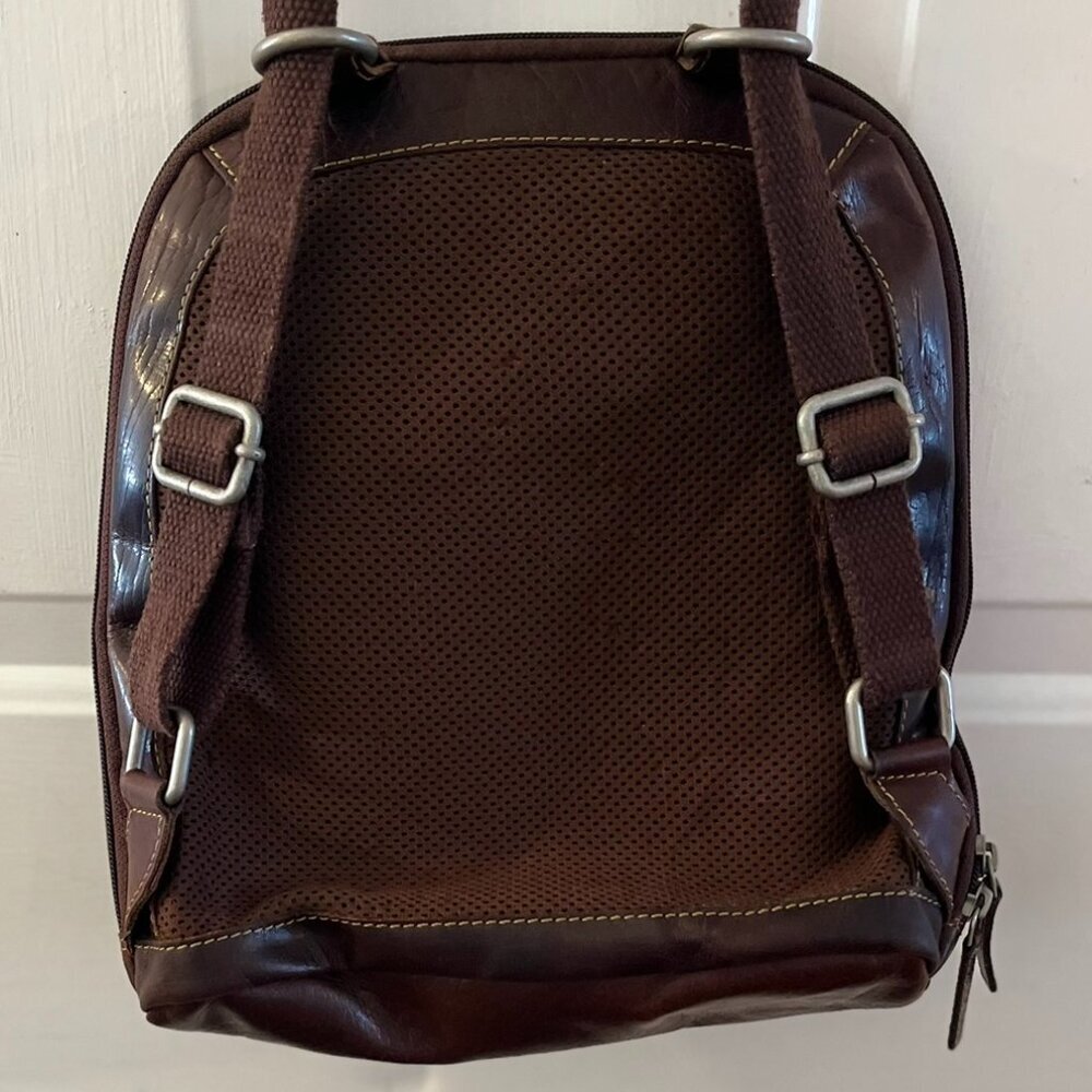 Jack Georges Dark BrownVoyager Leather Travel Convertible Backpack/Crossbody Bag - Picture 7 of 14